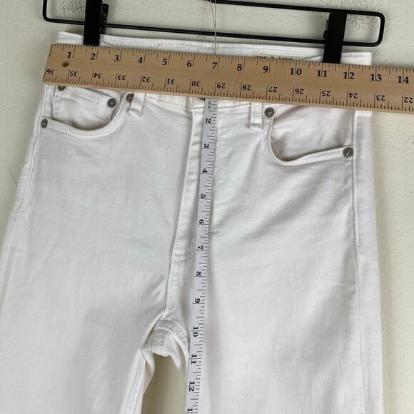 rag & bone Nina High Rise Ankle Flare Size 25 White Jeans Stretch Denim *flaw - Picture 13 of 14